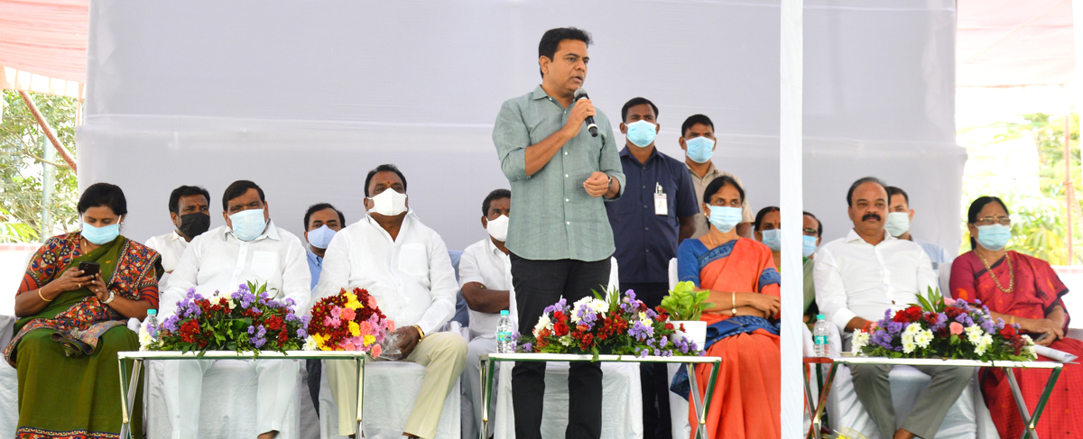 WATER SUPPLY SYSTEM IN THE CITY WITH 30 YEARS OF FORESIGHT - MINISTER KTR LAID THE FOUNDATION STONE FOR 2 PROJECTS UNDER ORR PHASE – I & II ON 24.01.2022
