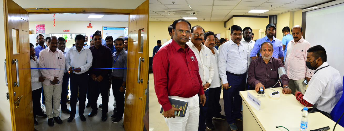 HEALTH CAMP ORGANIZED AT BOARD OFFICE FOR THE WELFARE OF HMWSSB EMPLOYEES ON 26.04.2023